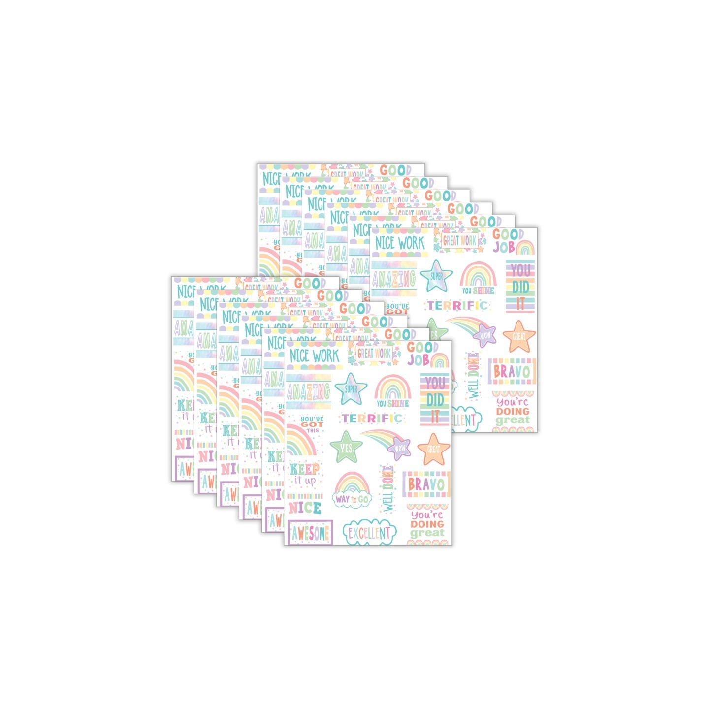 Teacher Created Resources® Pastel Pop Stickers, 120 Per Pack, 12 Packs