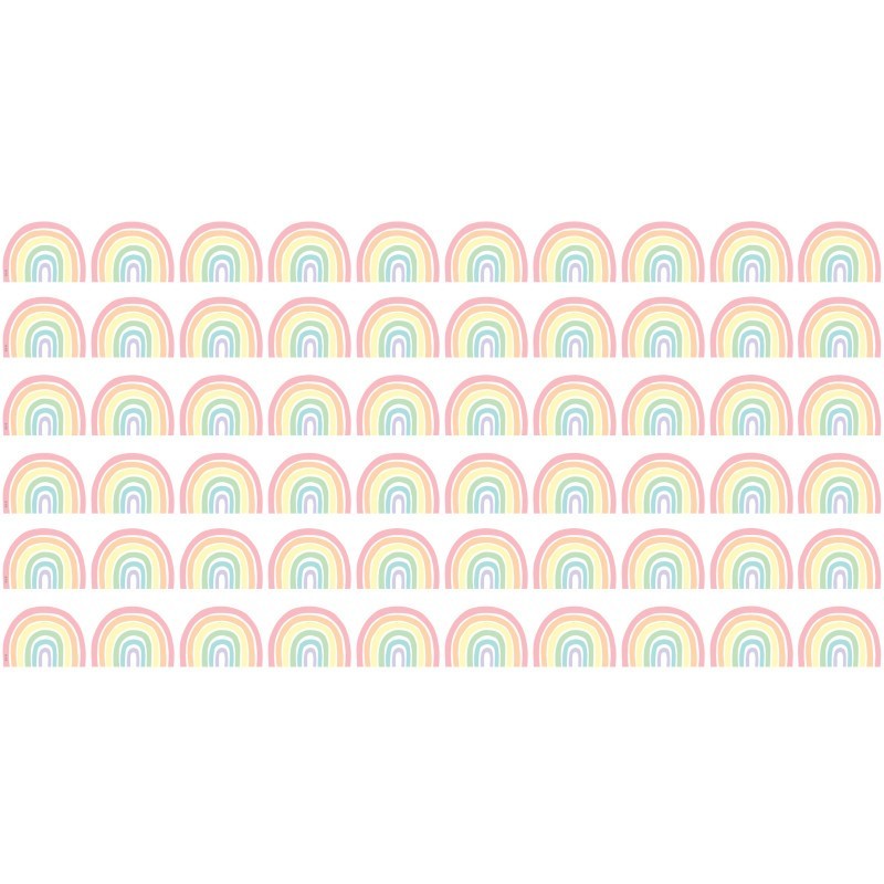 Teacher Created Resources® Pastel Pop Rainbows Die-Cut Border Trim, 35 Feet Per Pack, 6 Packs