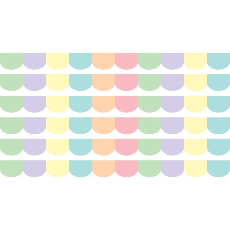 Teacher Created Resources® Pastel Pop Scalloped Border Trim, 35 Feet Per Pack, 6 Packs