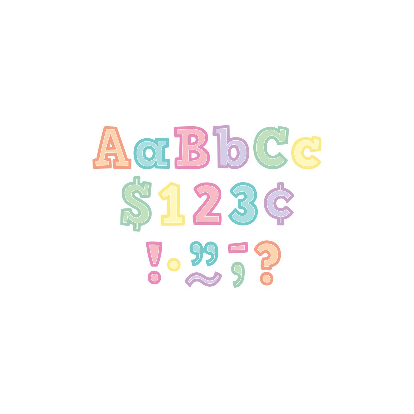 Teacher Created Resources® Pastel Pop Bold Block 4" letters Combo Pack, 230 Per Pack, 2 Packs