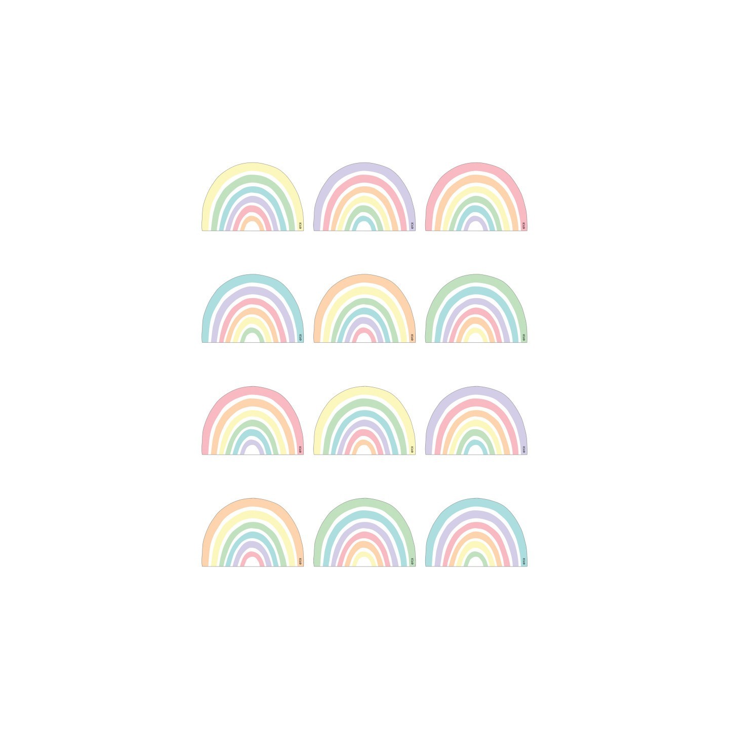 Teacher Created Resources® Pastel Pop Rainbows Mini Accents, Pack of 36