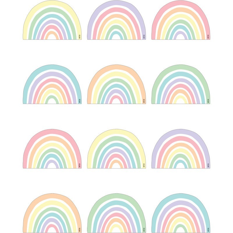 Teacher Created Resources® Pastel Pop Rainbows Mini Accents, 36 Per Pack, 6 Packs