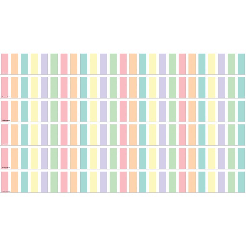 Teacher Created Resources® Pastel Pop Stripes Straight Border Trim, 35 Feet Per Pack, 6 Packs