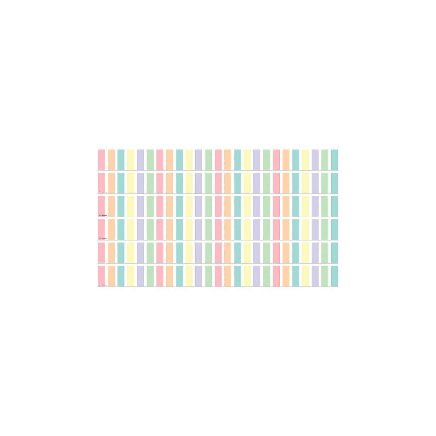 Teacher Created Resources® Pastel Pop Stripes Straight Border Trim, 35 Feet Per Pack, 6 Packs