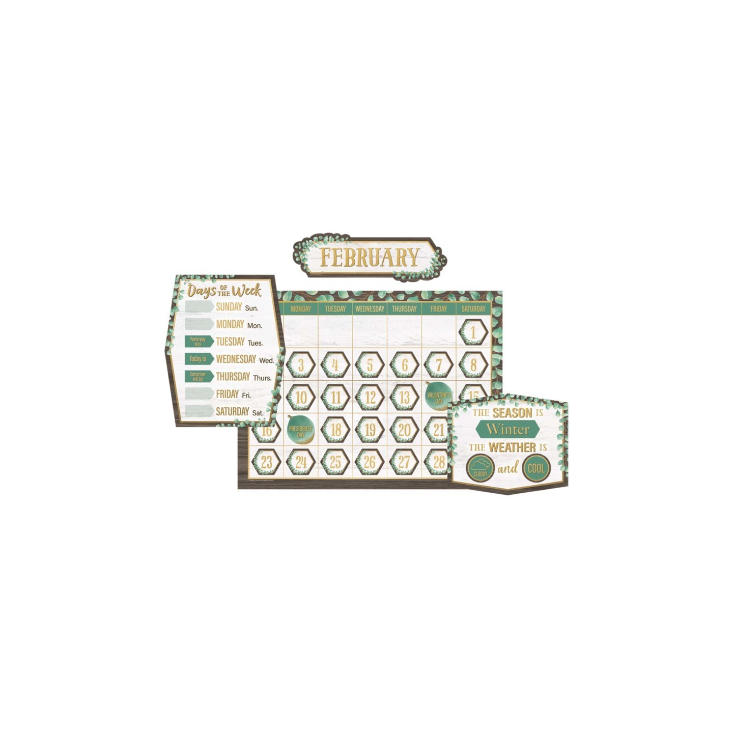 Teacher Created Resources® Eucalyptus Calendar Bulletin Board Set