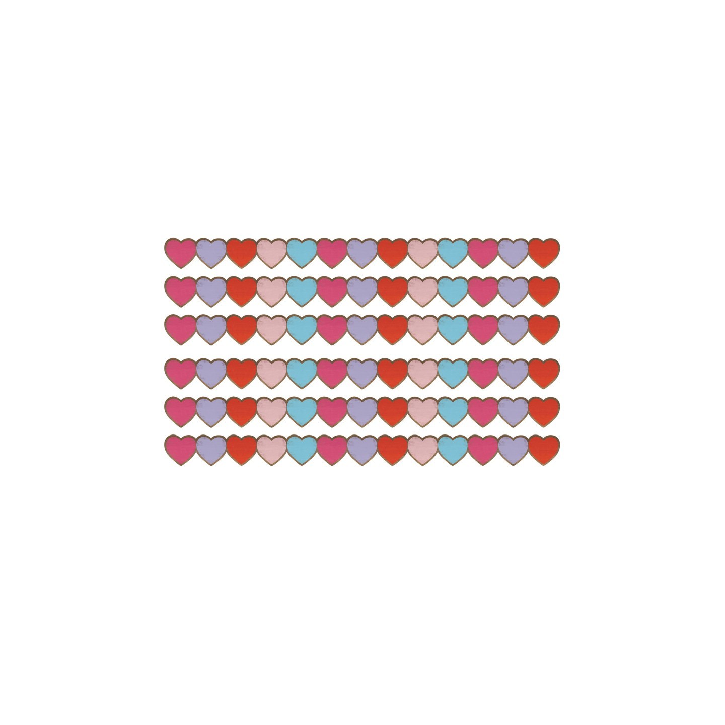 Teacher Created Resources® Home Sweet Classroom Hearts Die-Cut Border Trim, 35 Feet Per Pack, 6 Packs