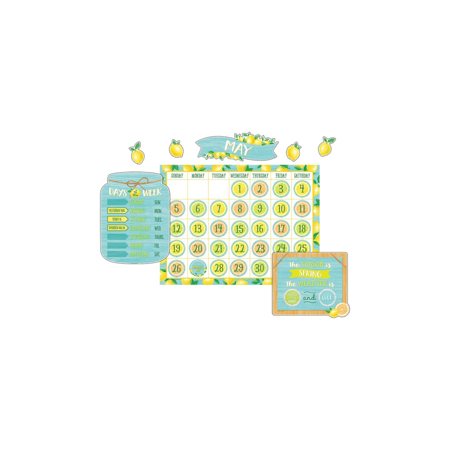 Teacher Created Resources® Lemon Zest Calendar Bulletin Board Set
