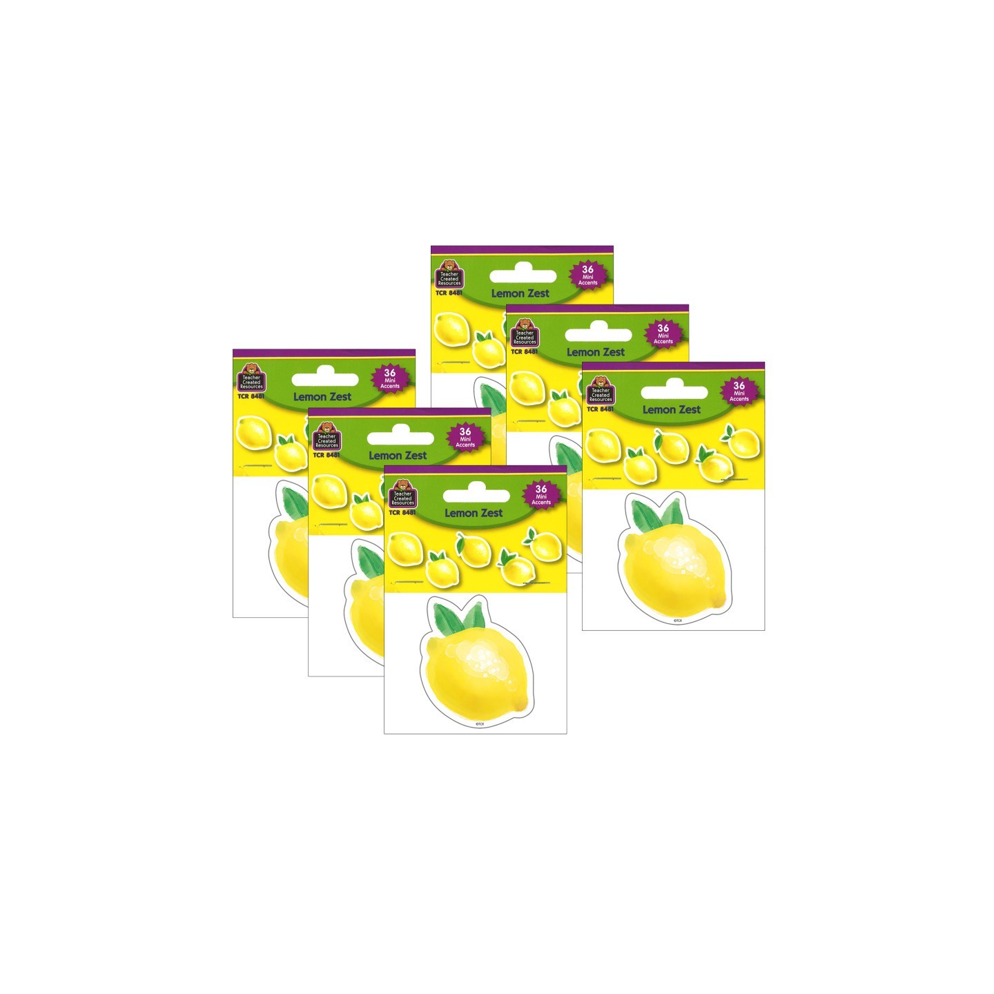 Teacher Created Resources® Lemon Zest Mini Accents, 36 Per Pack, 6 Packs
