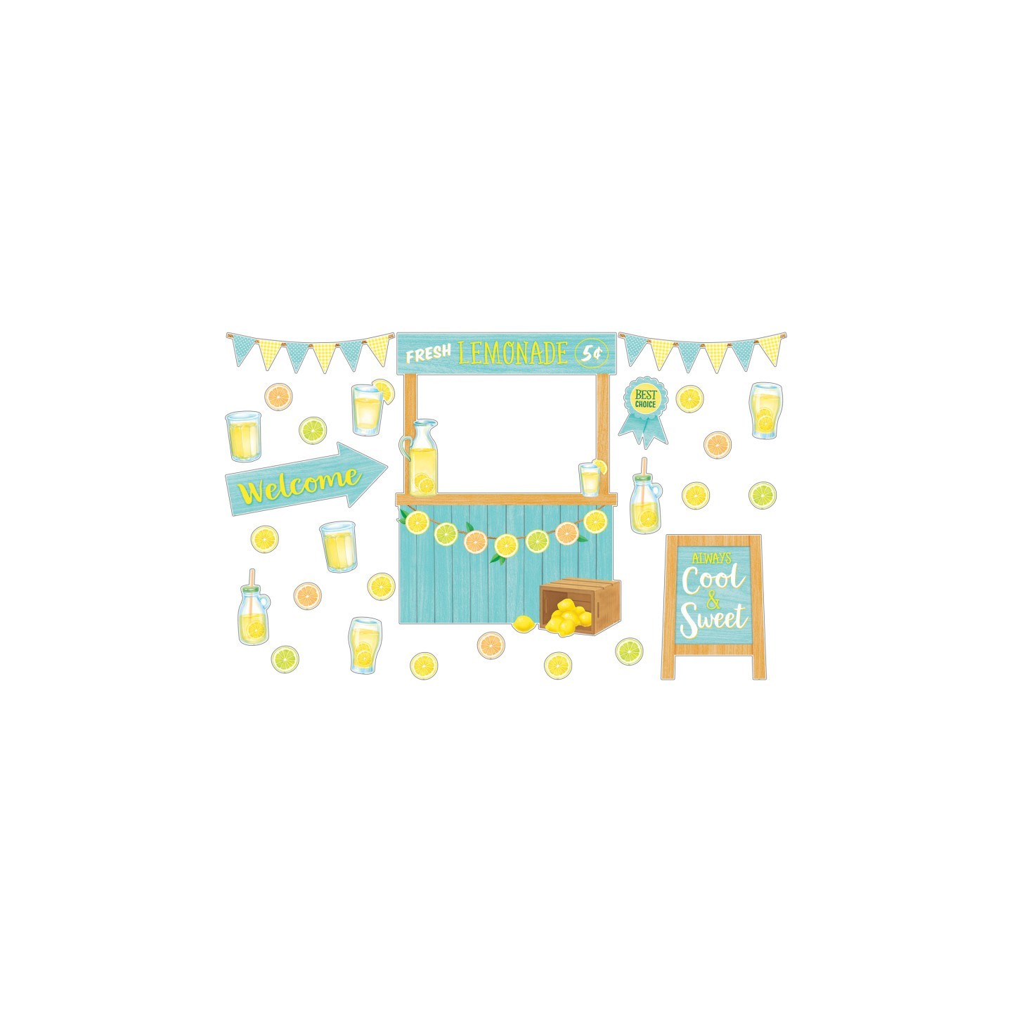 Teacher Created Resources® Lemon Zest Lemonade Stand Bulletin Board Set