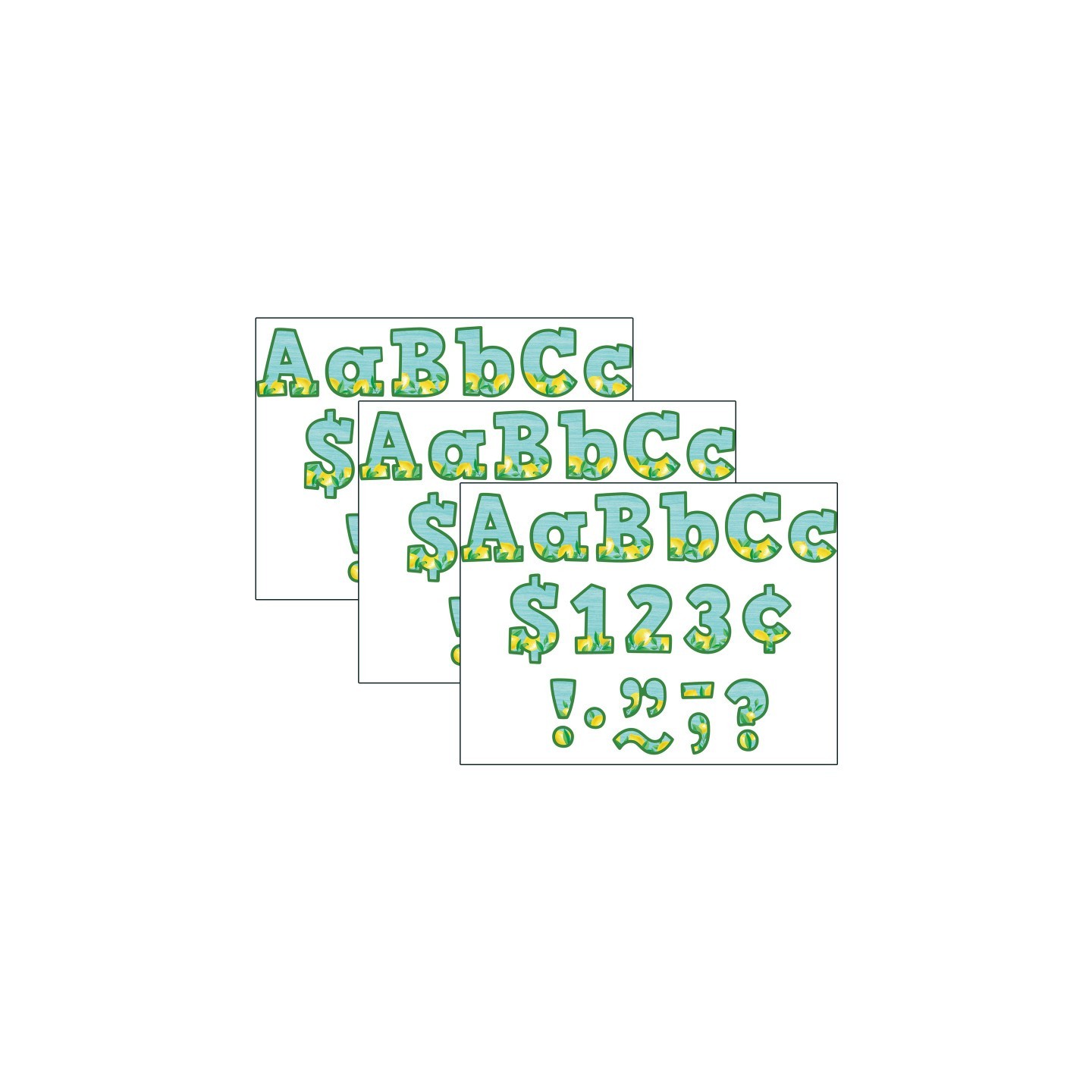 Teacher Created Resources® Lemon Zest Bold Block 4" Letters Combo Pack, 230 Per Pack, 3 Packs
