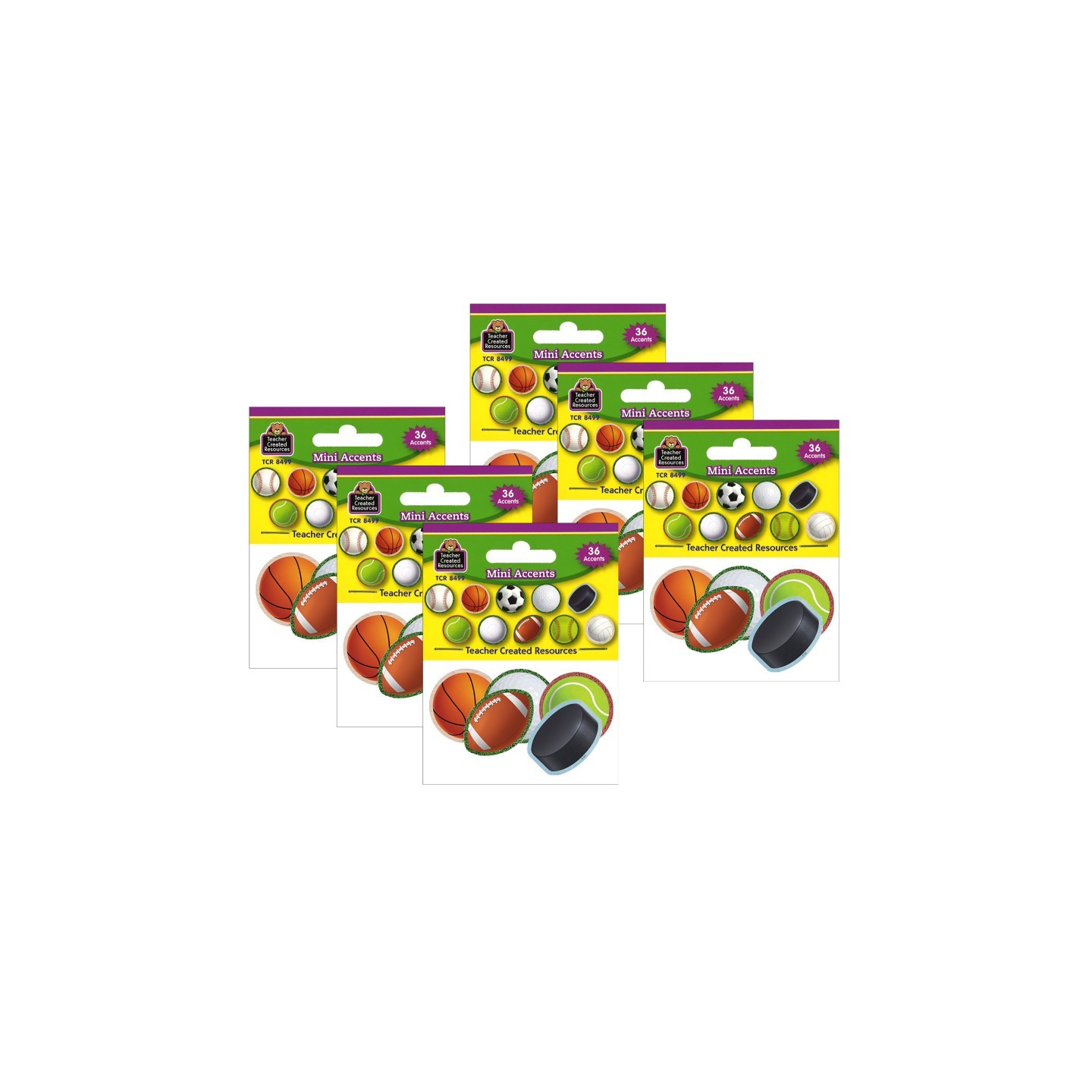 Teacher Created Resources® Sports Mini Accents, 36 Per Pack, 6 Packs