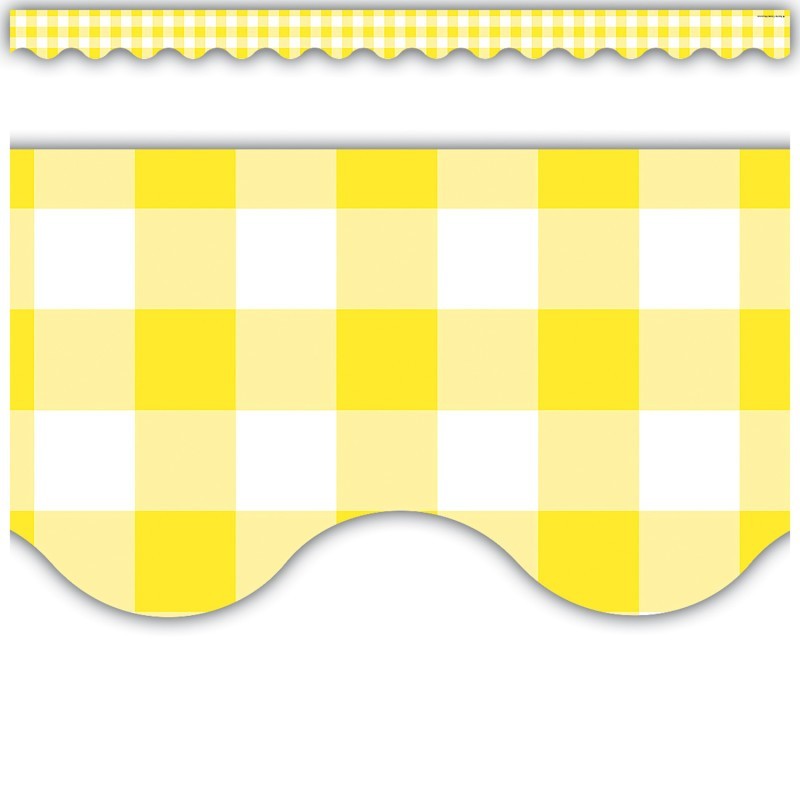 Teacher Created Resources® Yellow Gingham Scalloped Border Trim, 35 Feet