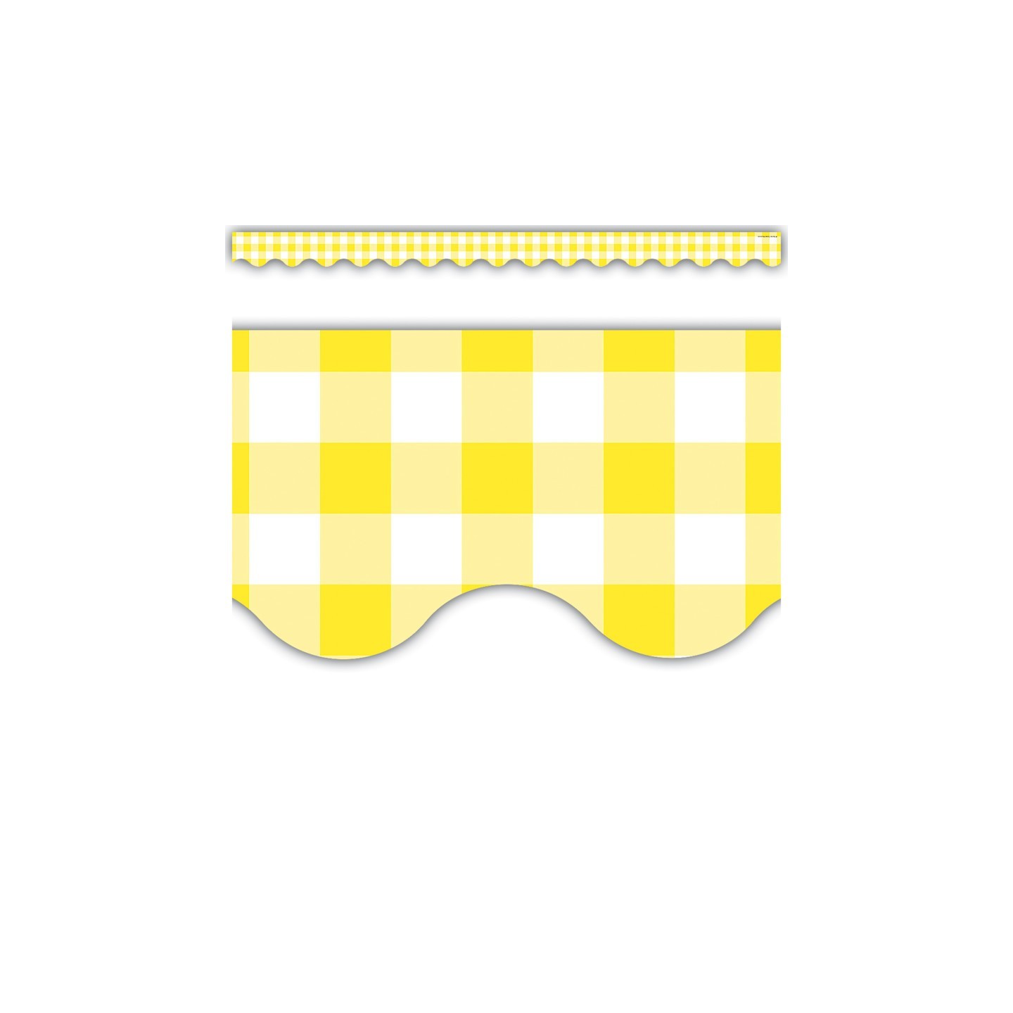 Teacher Created Resources® Yellow Gingham Scalloped Border Trim, 35 Feet