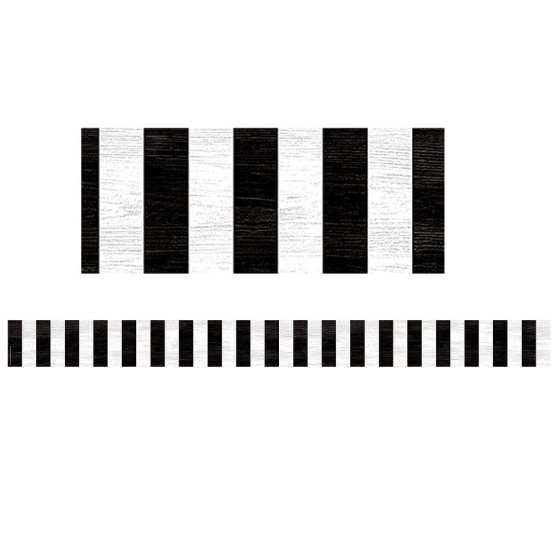 Teacher Created Resources® Modern Farmhouse Black Stripes Straight Border Trim, 35 Feet