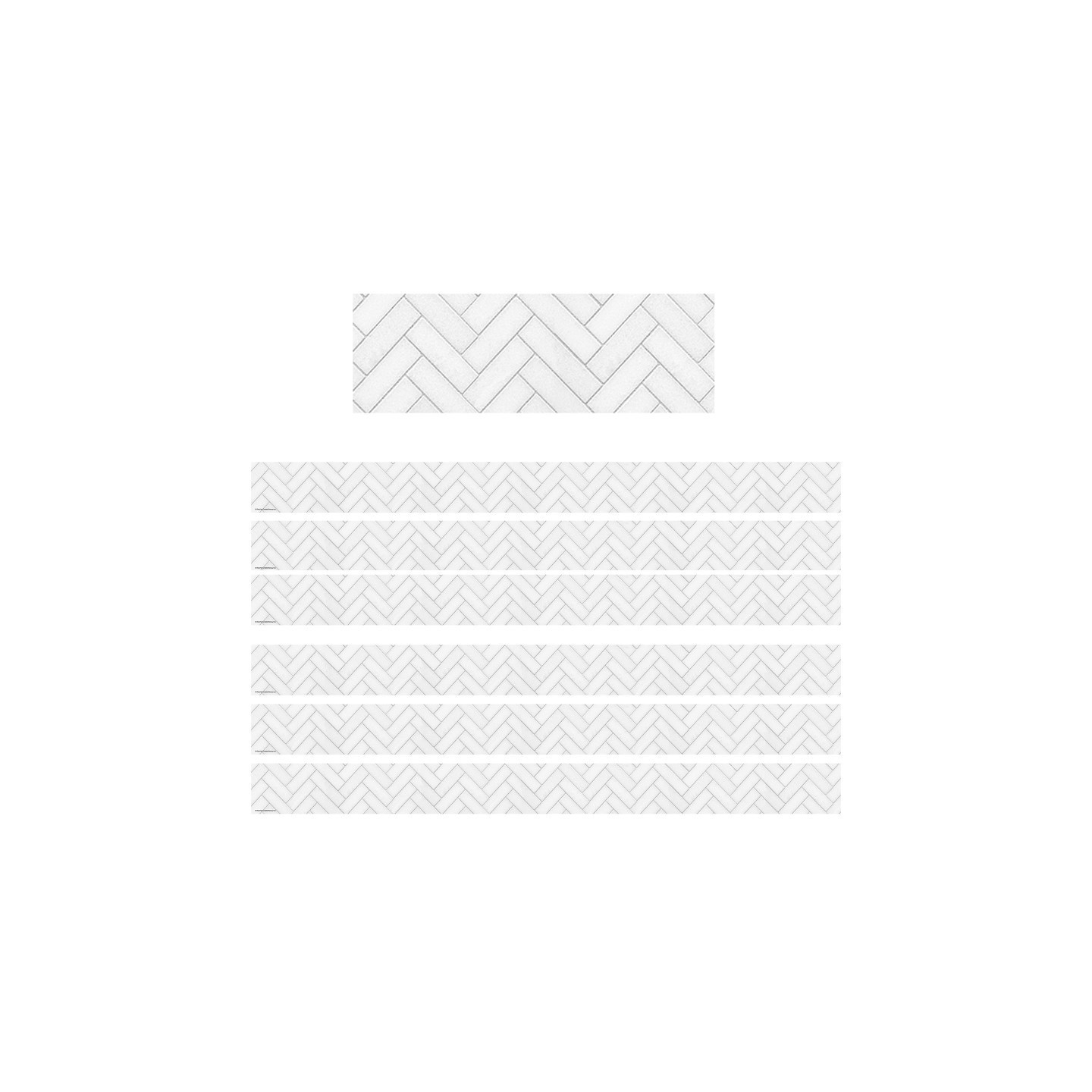 Teacher Created Resources® Modern Farmhouse White Herringbone Straight Border Trim, 35 Feet, 6 Packs