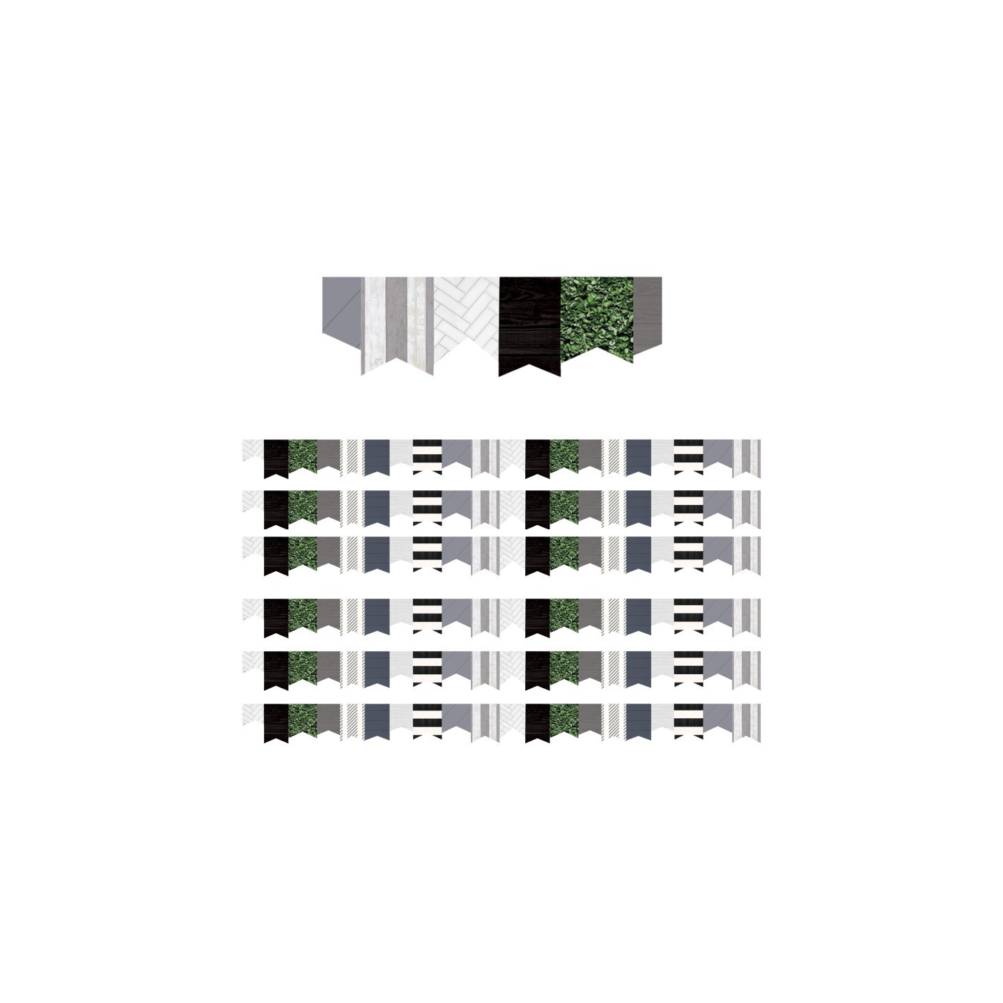 Teacher Created Resources® Modern Farmhouse Pennants Die-Cut Border Trim, 35 Feet, 6 Packs