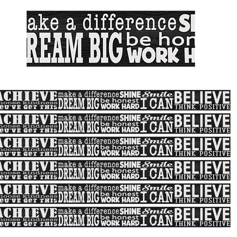 Teacher Created Resources® Modern Farmhouse Positive Sayings Straight Border Trim, 35 Feet Per Pack, 6 Packs