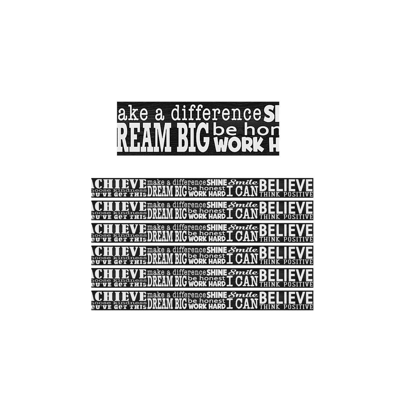 Teacher Created Resources® Modern Farmhouse Positive Sayings Straight Border Trim, 35 Feet Per Pack, 6 Packs