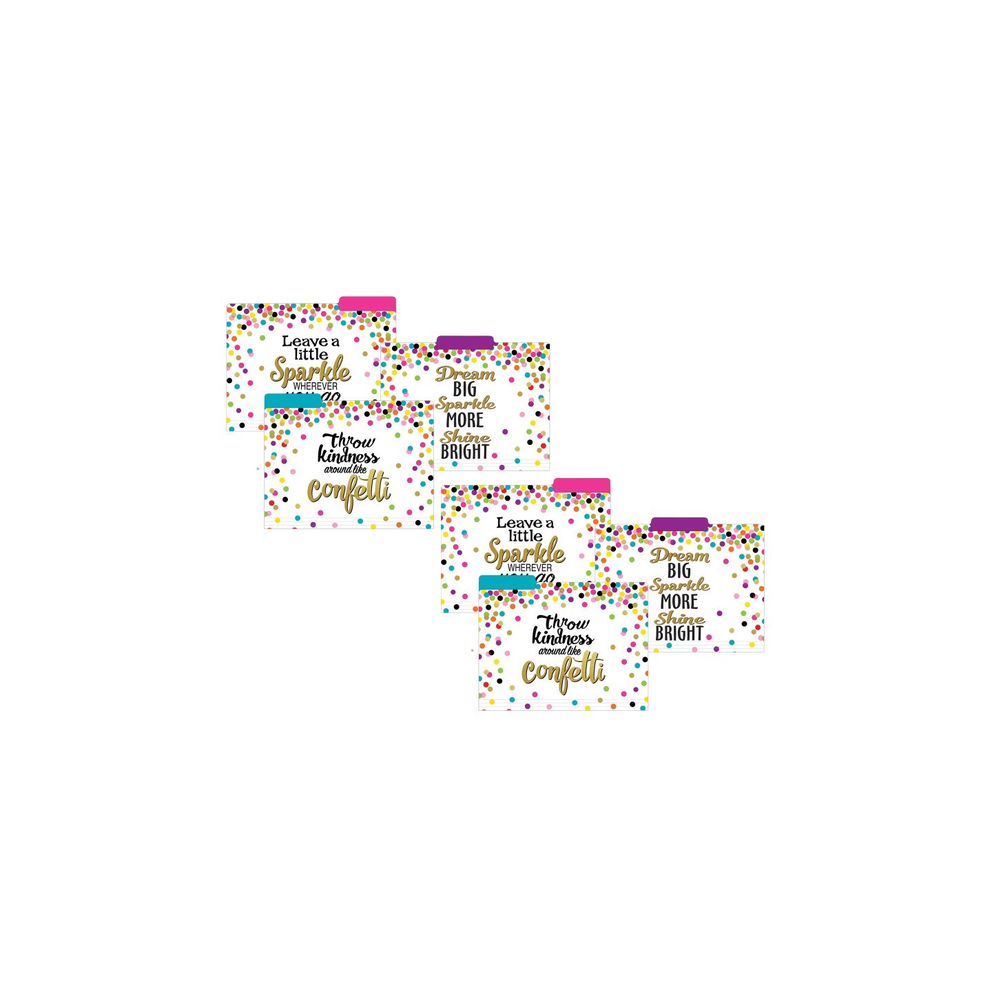 Teacher Created Resources® Confetti File Folders, Letter Size, 12 Per Pack, 2 Packs