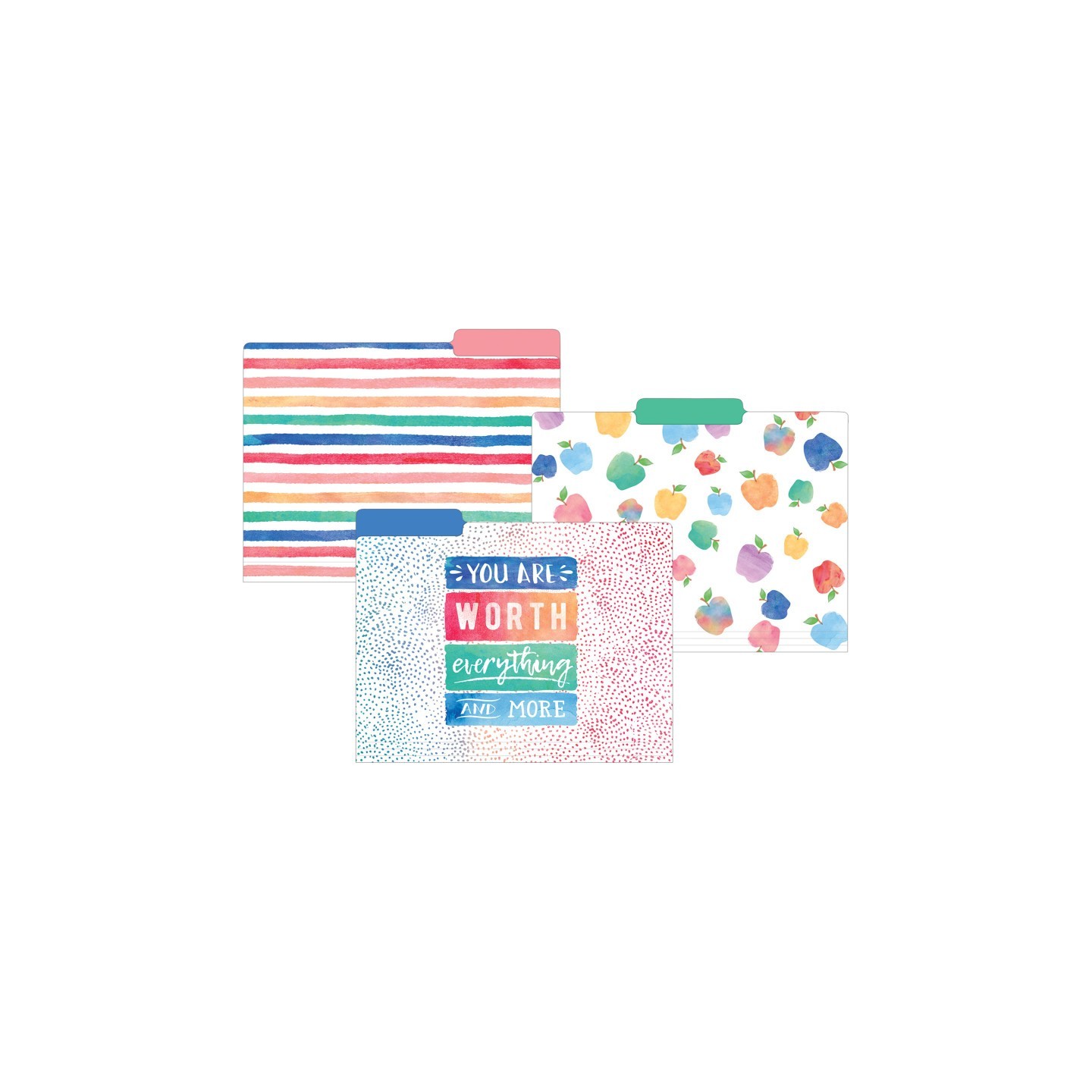 Teacher Created Resources® Watercolor File Folders, Pack of 12
