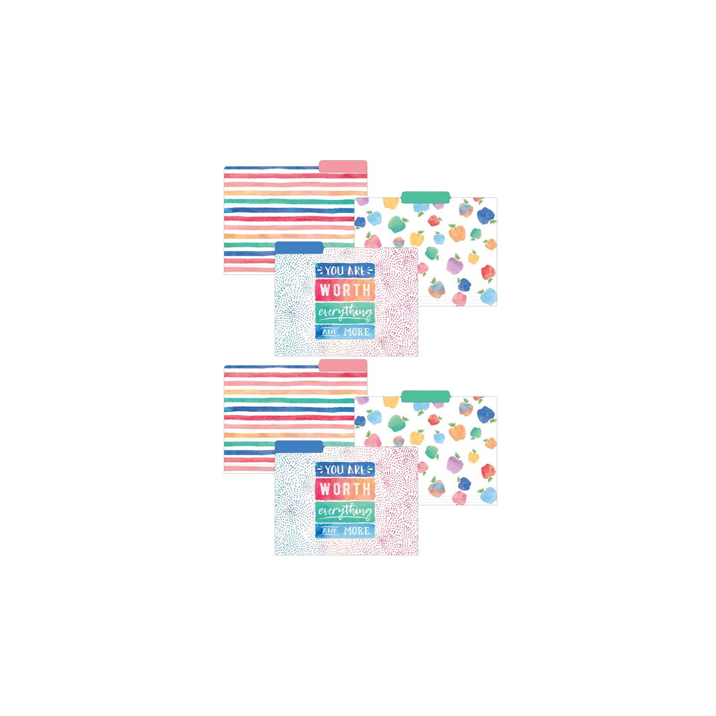 Teacher Created Resources® Watercolor File Folders, 12 Per Pack, 2 Packs