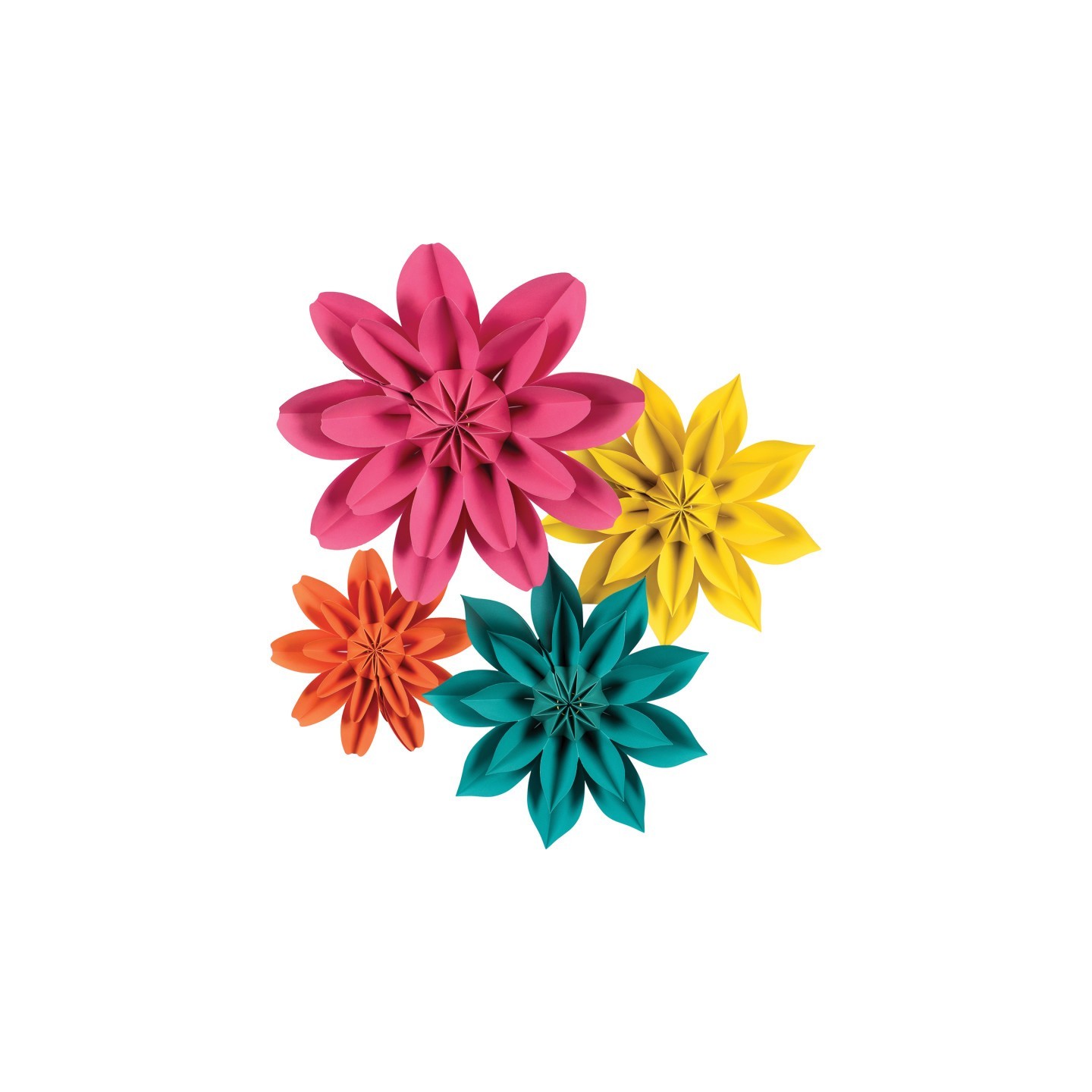 Teacher Created Resources® Beautiful Brights Paper Flowers, Pack of 4