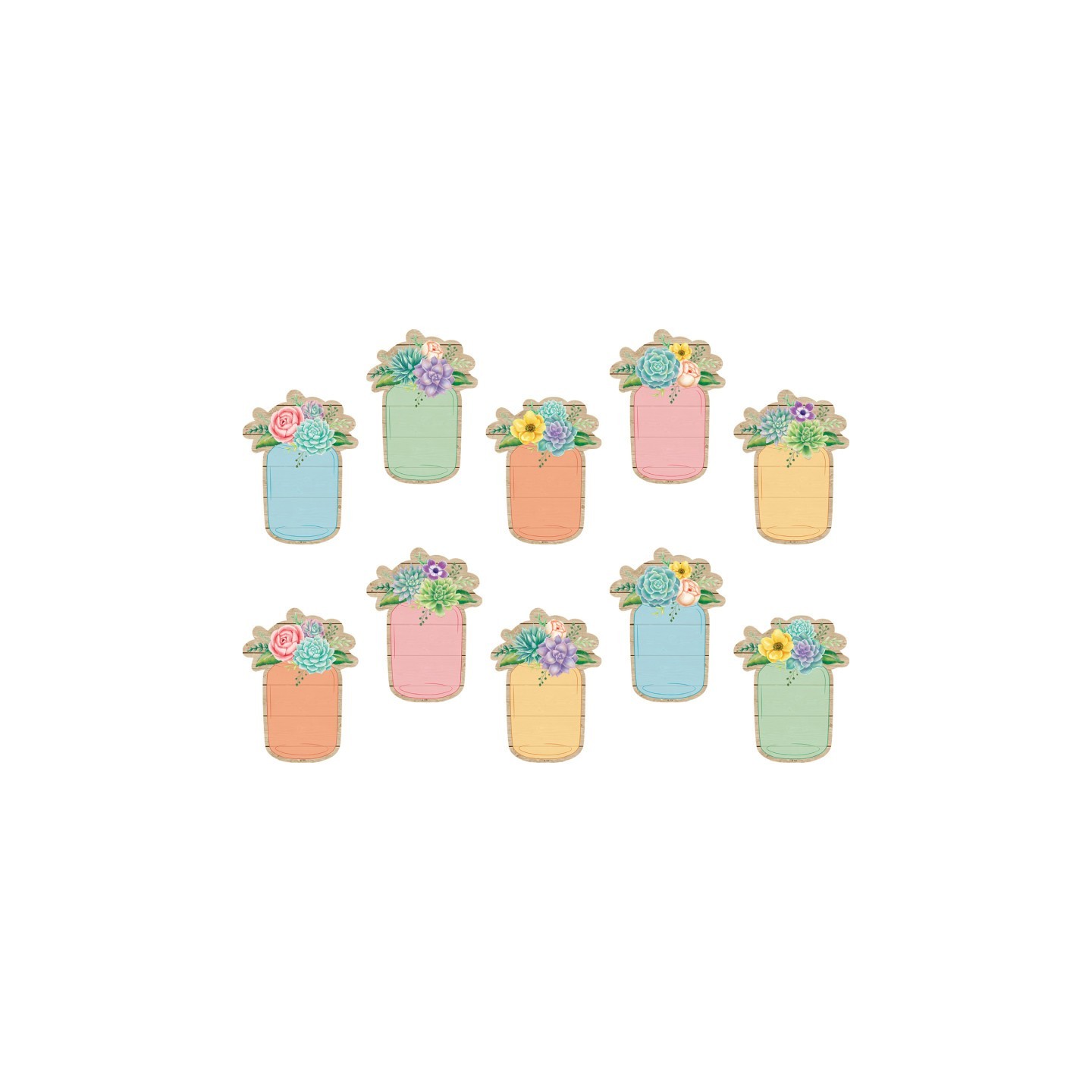 Teacher Created Resources® Rustic Bloom Mason Jars Accents, Pack of 30