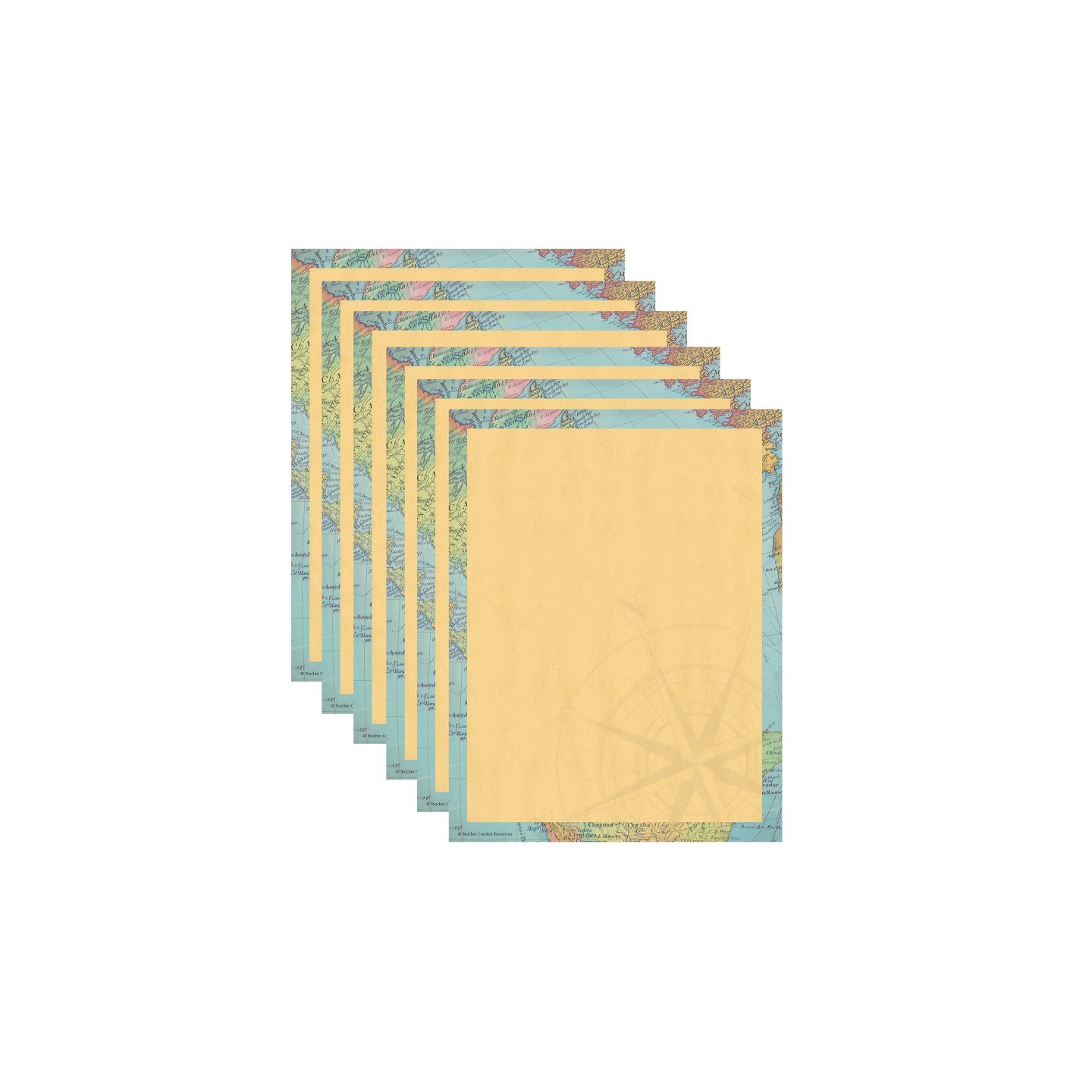 Teacher Created Resources® Travel the Map Computer Paper, 8.5" x 11", 50 Sheets Per Pack, 6 Packs