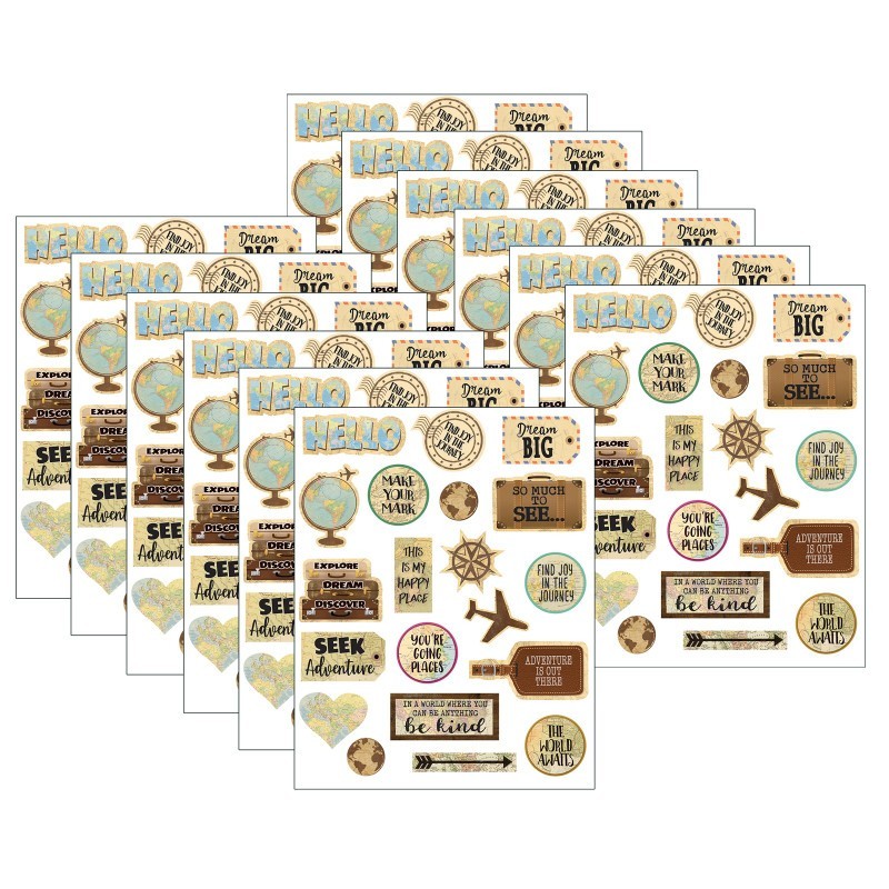 Teacher Created Resources® Travel the Map Stickers, 120 Per Pack, 12 Packs