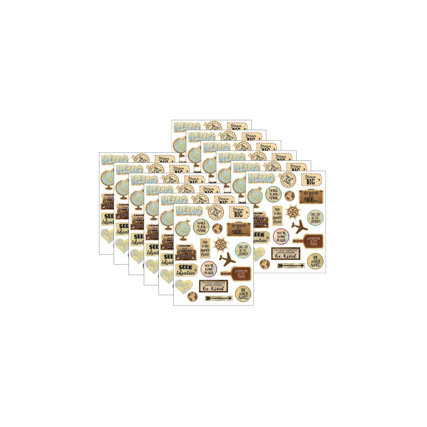 Teacher Created Resources® Travel the Map Stickers, 120 Per Pack, 12 Packs