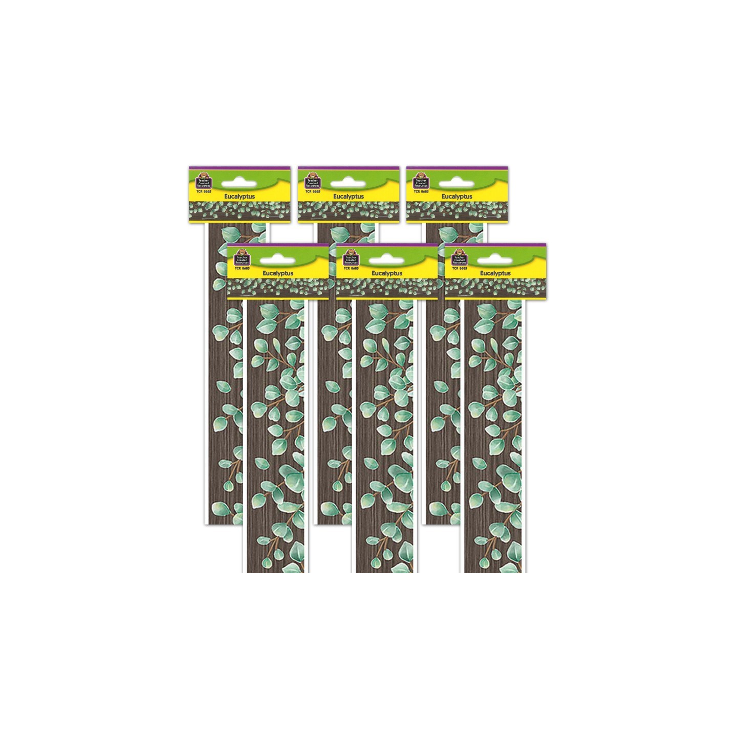 Teacher Created Resources® Eucalyptus Straight Border Trim, 35 Feet Per Pack, 6 Packs