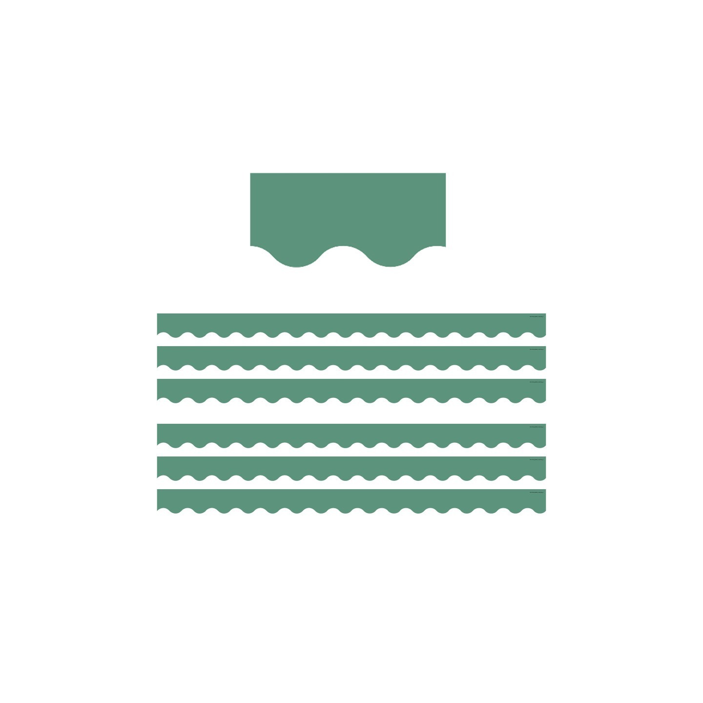 Teacher Created Resources® Eucalyptus Green Scalloped Border Trim, 35 Feet Per Pack, 6 Packs