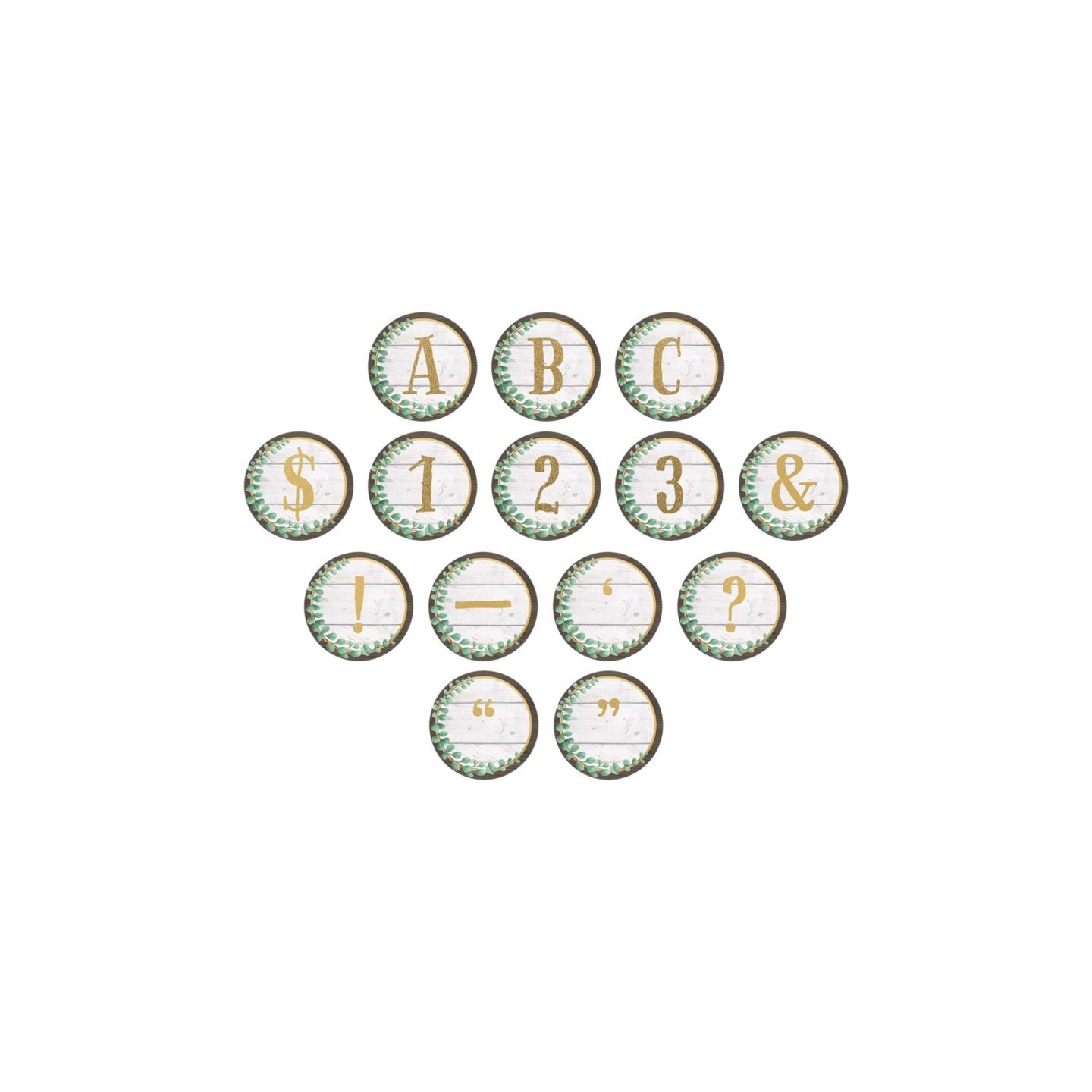 Teacher Created Resources® Eucalyptus Circle Letters, 216 Pieces