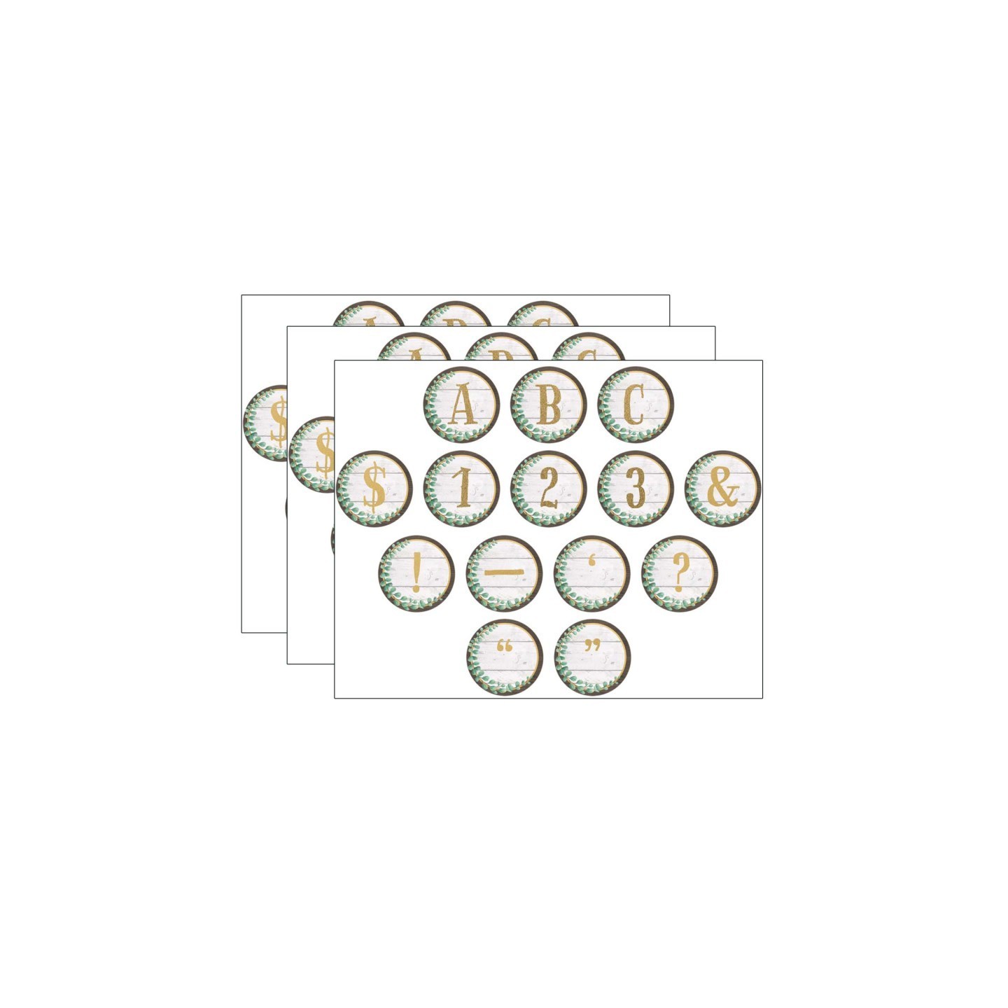 Teacher Created Resources® Eucalyptus Circle Letters, 216 Per Pack, 3 Packs