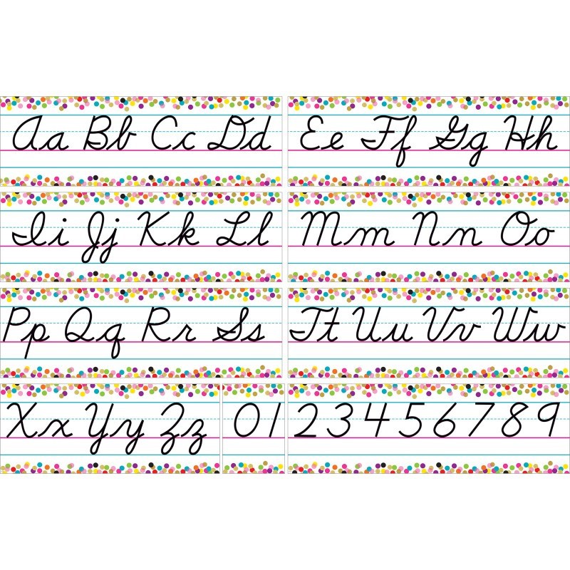 Teacher Created Resources® Colorful Vibes Cursive Writing Bulletin Board Set