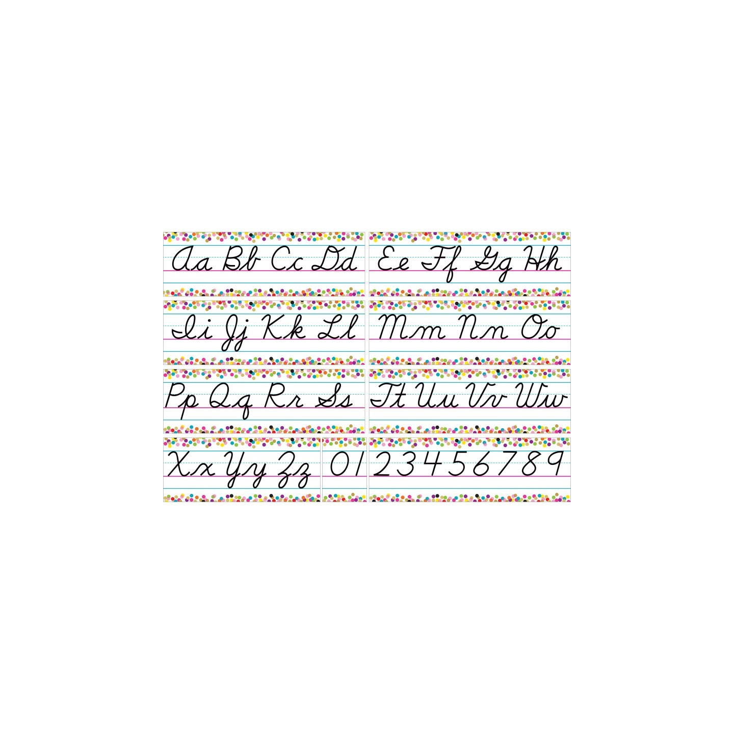 Teacher Created Resources® Colorful Vibes Cursive Writing Bulletin Board Set