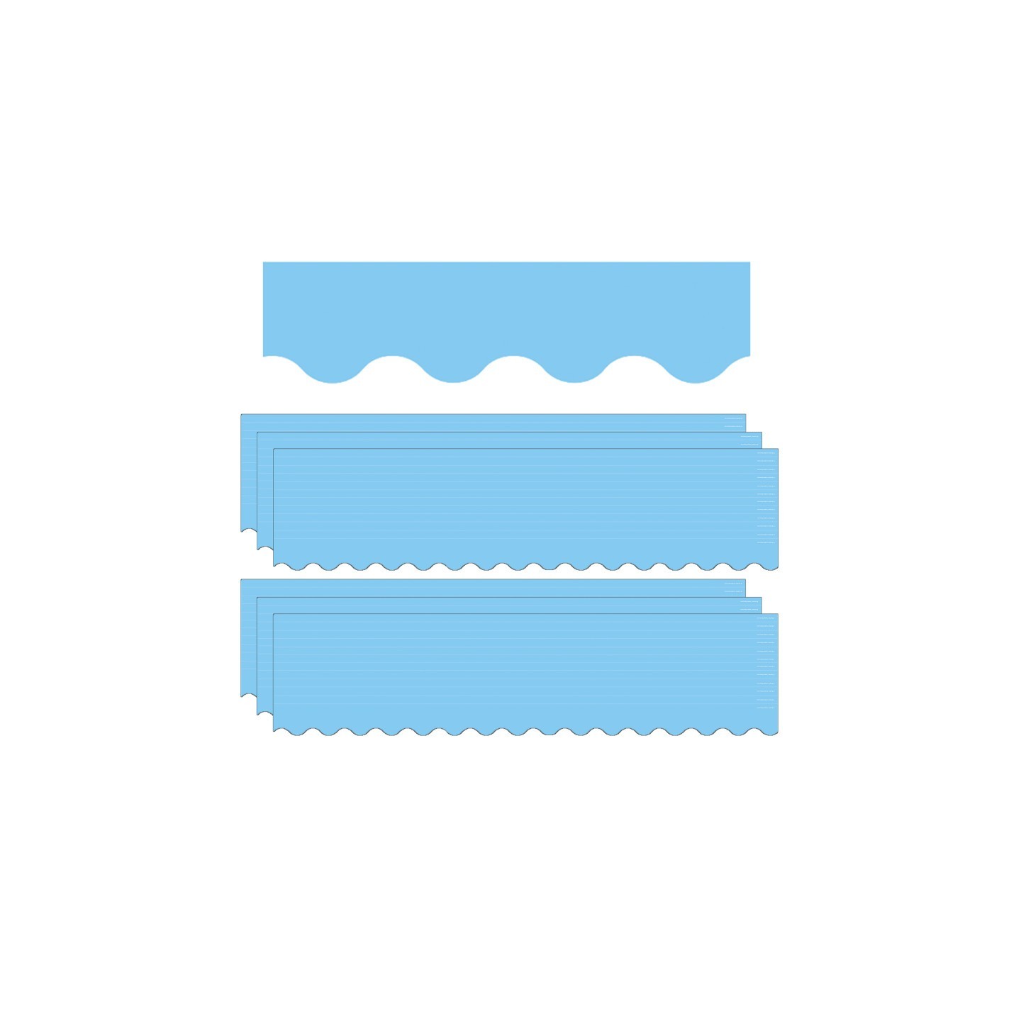 Teacher Created Resources® Light Blue Scalloped Border Trim, 35 Feet Per Pack, 6 Packs