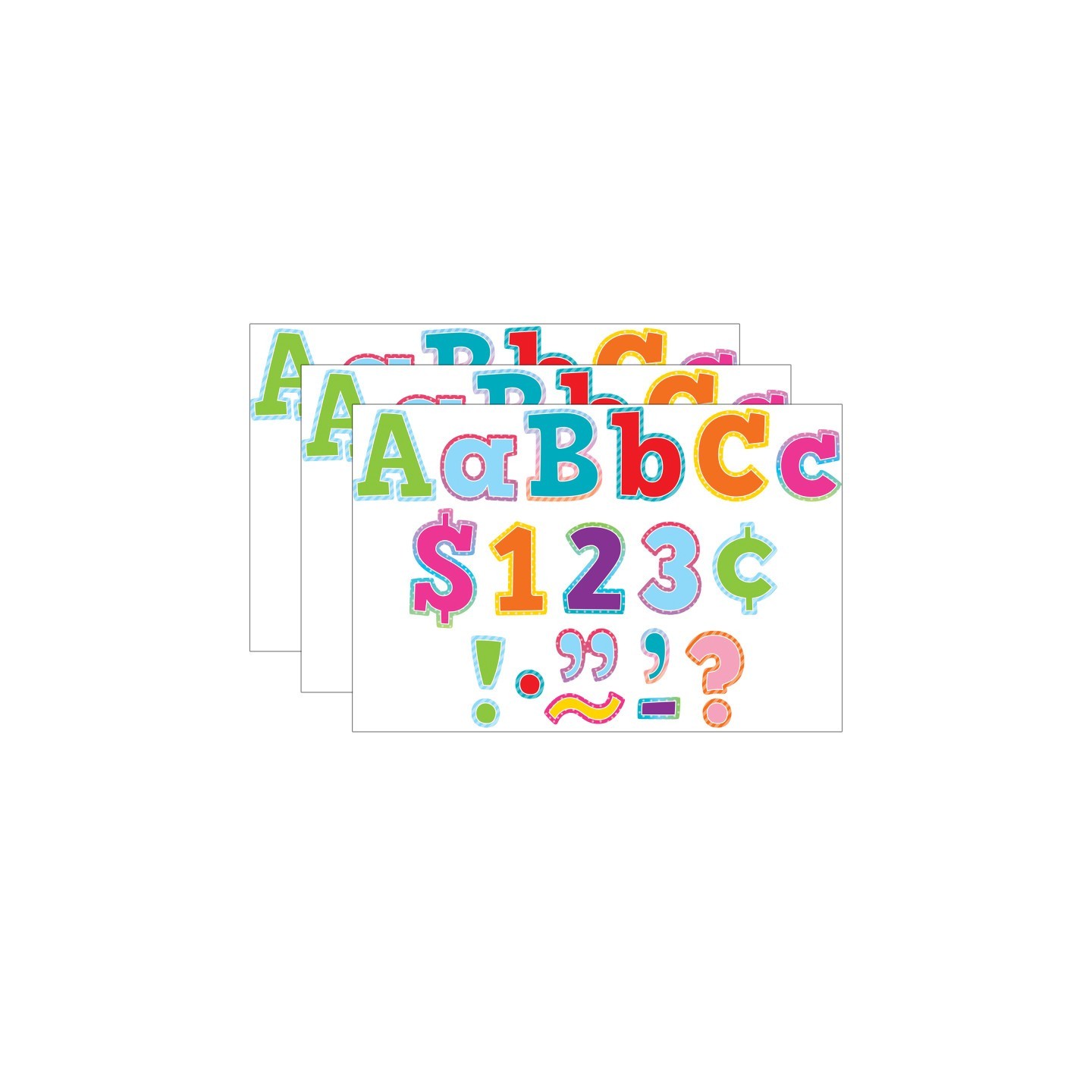 Teacher Created Resources® Colorful Vibes 4" Bold Block Letters, 230 Characters Per Pack, 3 Packs