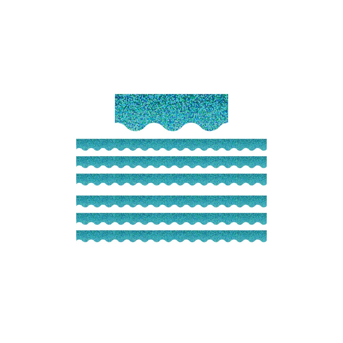 Teacher Created Resources® Teal Sparkle Scalloped Border Trim, 35 Feet Per Pack, 6 Packs