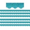 Teacher Created Resources® Teal Sparkle Scalloped Border Trim, 35 Feet Per Pack, 6 Packs