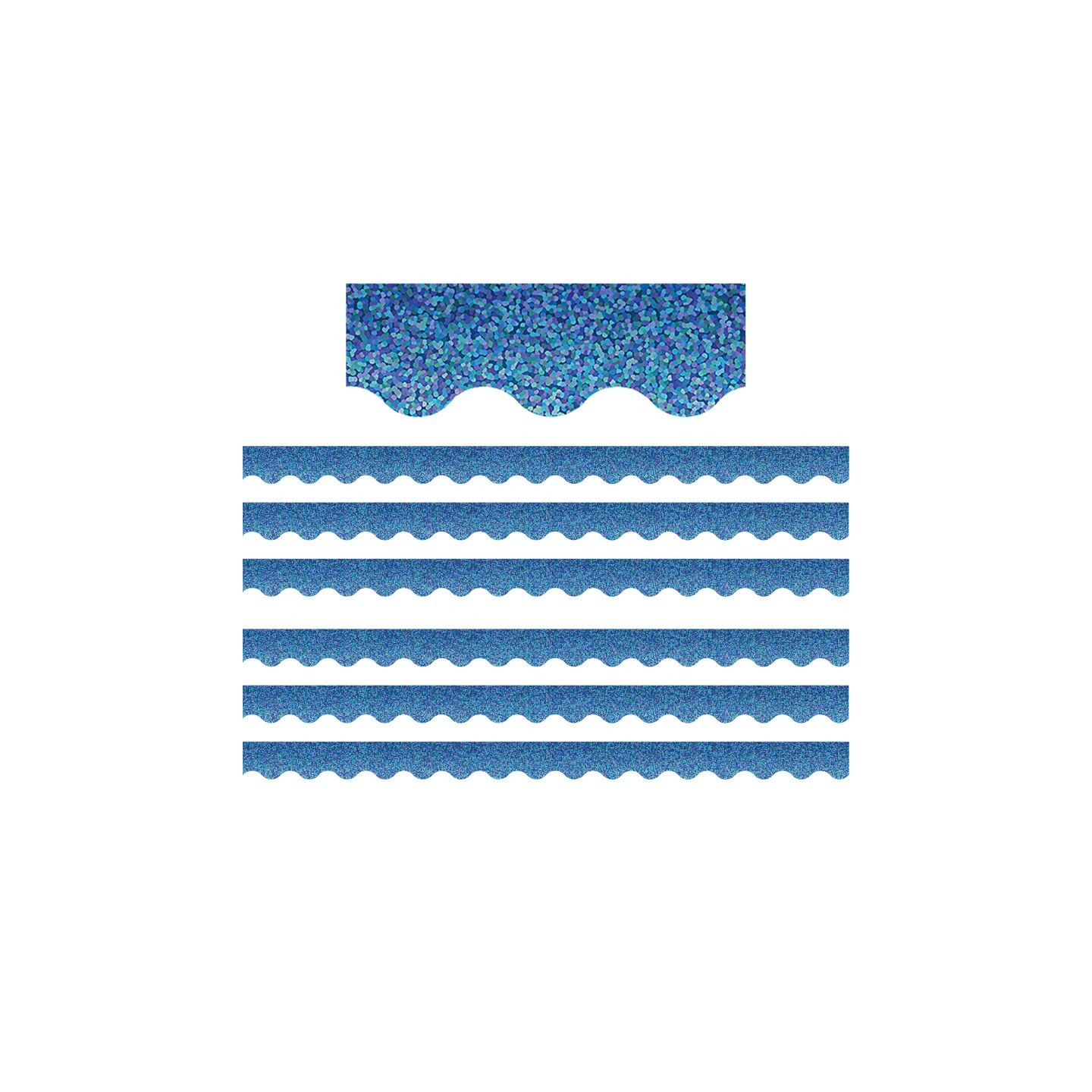 Teacher Created Resources® Blue Sparkle Scalloped Border Trim, 35 Feet Per Pack, 6 Packs