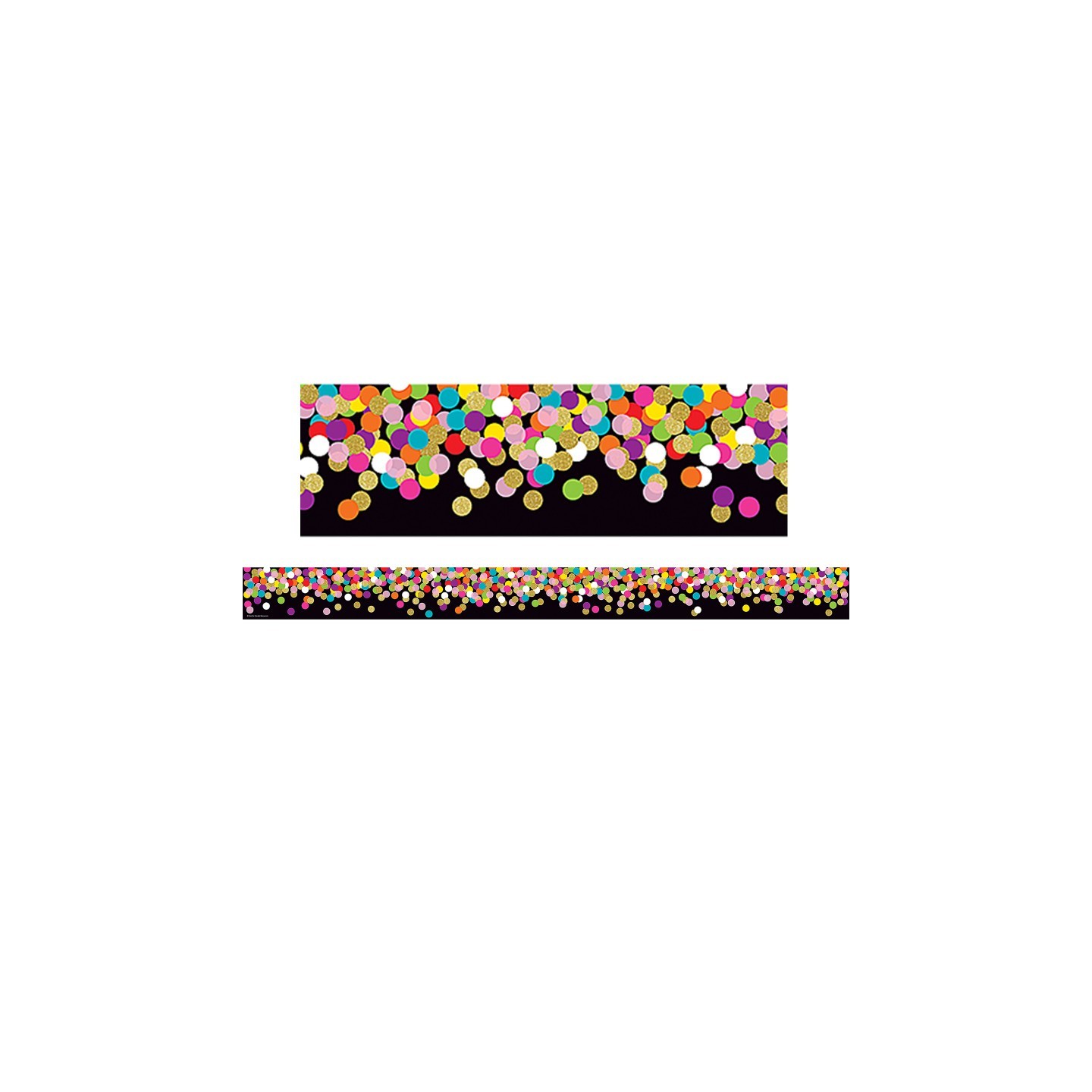 Teacher Created Resources® Colorful Confetti on Black Straight Border Trim, 35 Feet