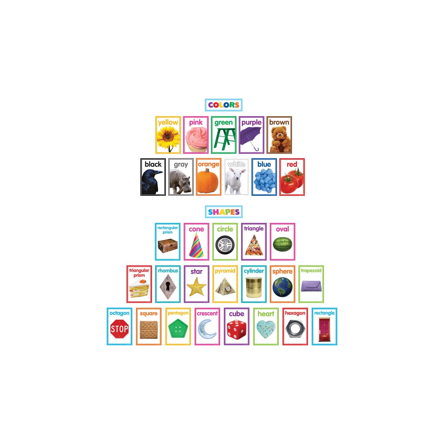 Teacher Created Resources® Colorful Photo Shapes & Colors Cards Bulletin Board Set