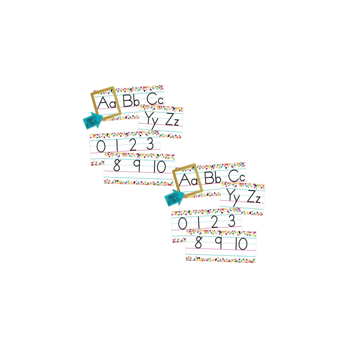 Teacher Created Resources® Confetti Alphabet Line Bulletin Board Set, 2 Sets