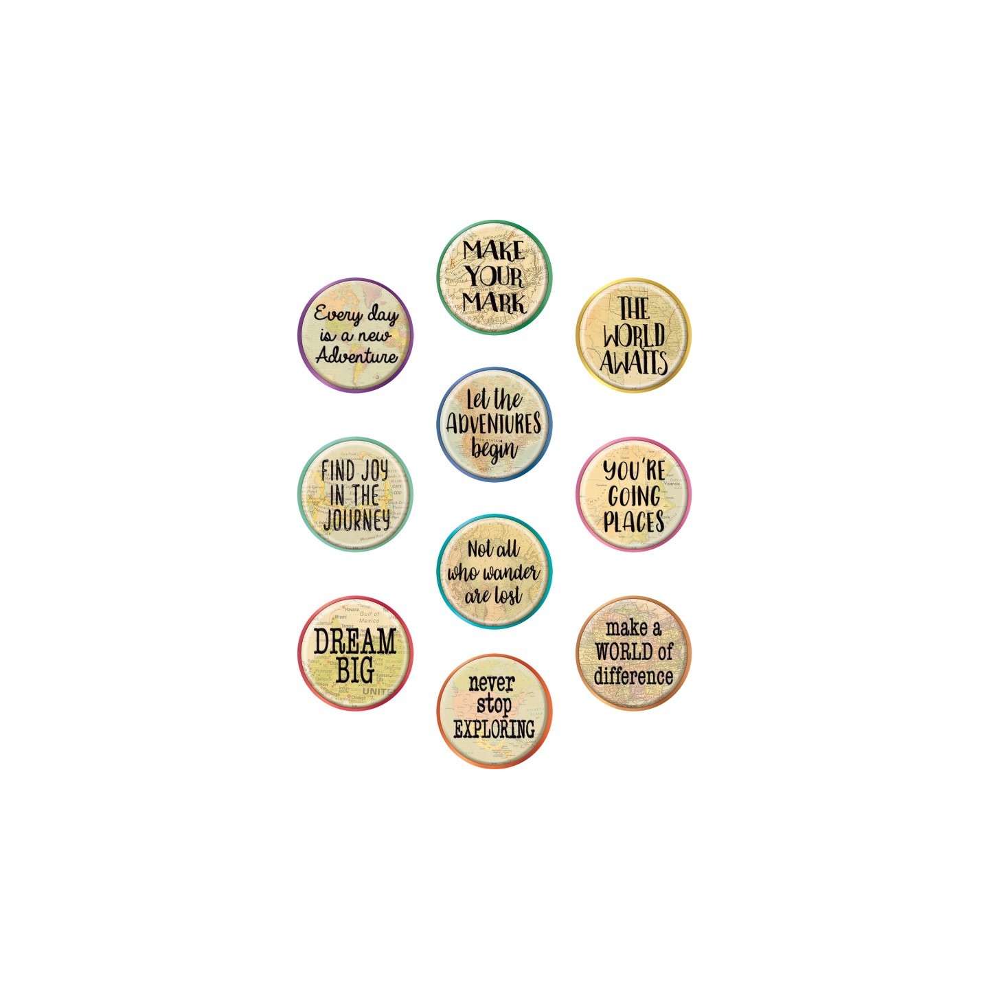 Teacher Created Resources® Travel the Map Positive Saying Accents, Pack of 30