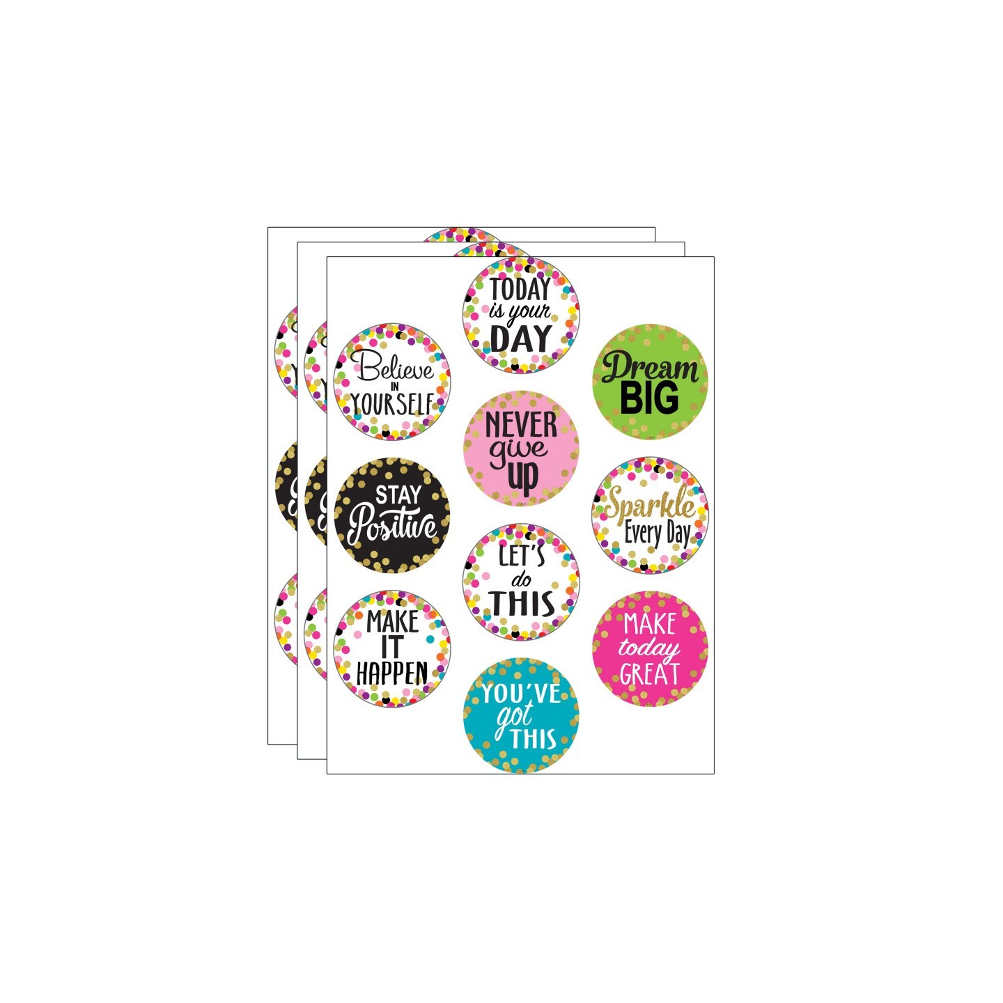 Teacher Created Resources® Confetti Positive Sayings Accents, 30 Per Pack, 3 Packs