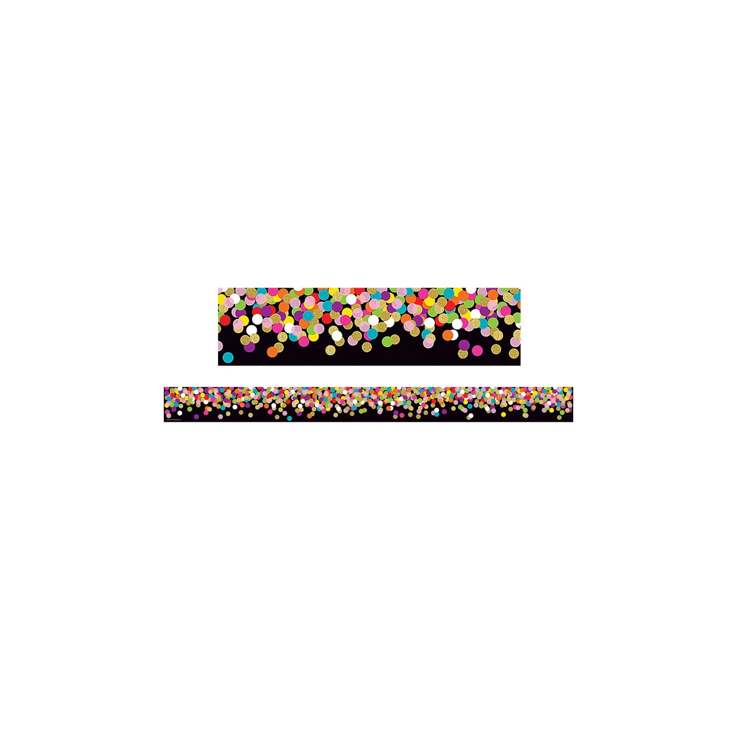 Teacher Created Resources® Colorful Confetti on Black Straight Rolled Border Trim, 50 Feet