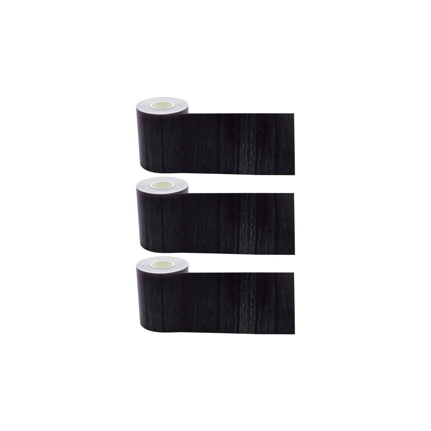 Teacher Created Resources® Black Wood Straight Rolled Border Trim, 50 Feet Per Roll, Pack of 3
