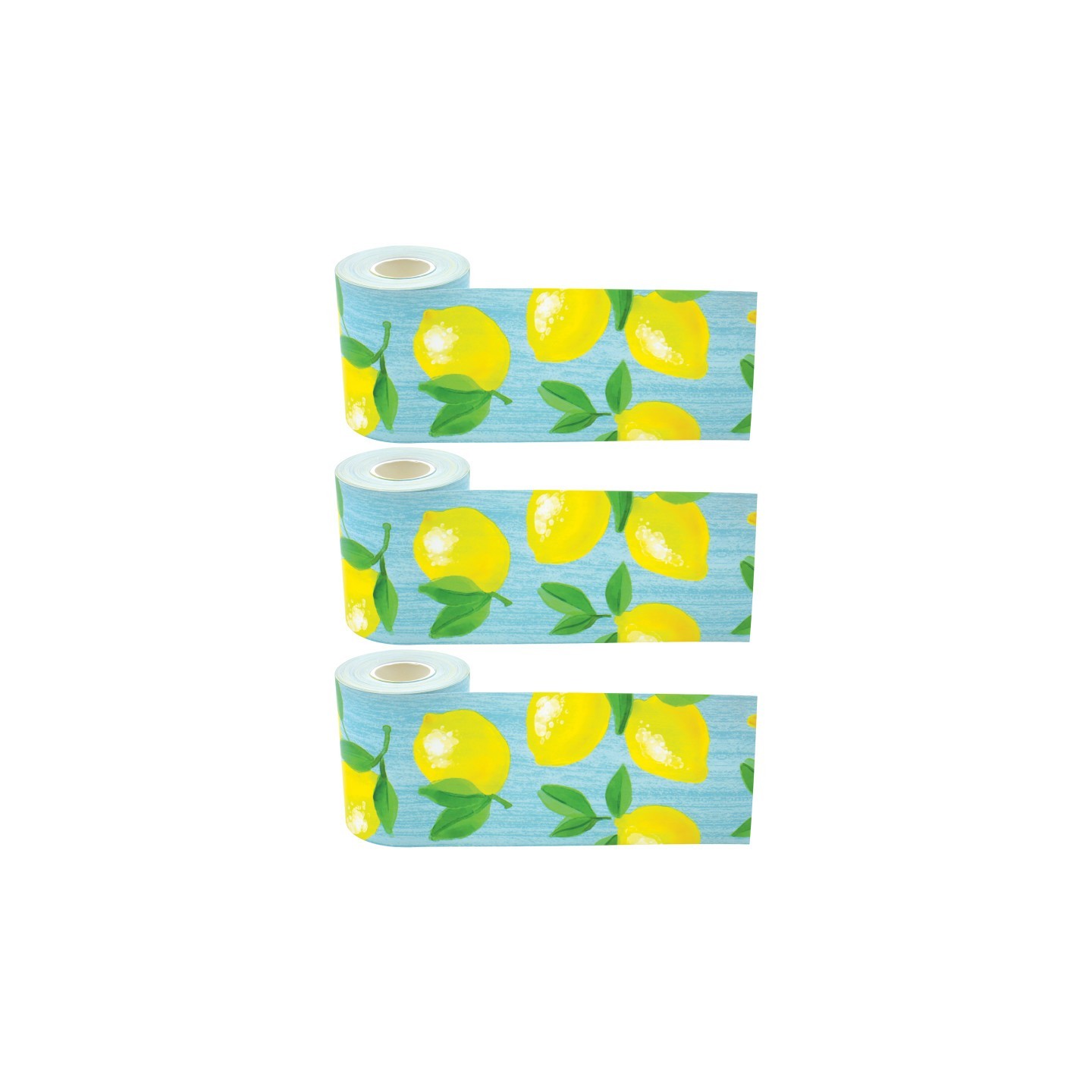 Teacher Created Resources® Lemon Zest Straight Rolled Border Trim, 50 Feet Per Roll, Pack of 3