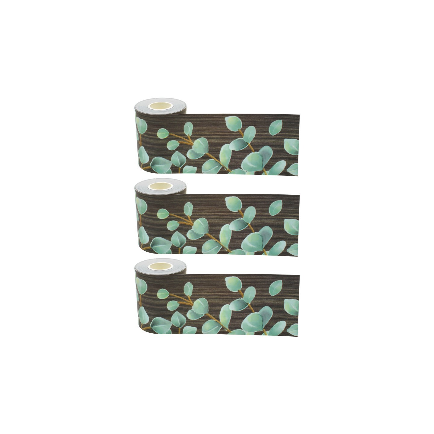 Teacher Created Resources® Eucalyptus Straight Rolled Border Trim, 50 Feet Per Roll, Pack of 3